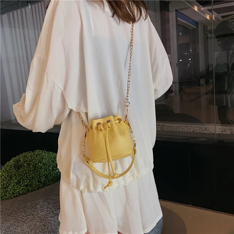 Новинка 2019 года Минималистичная сумка-ведро конфетного цвета мини-насос с