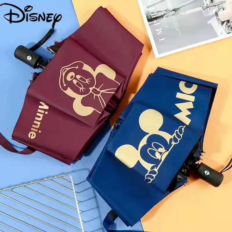 

Disney Cartoon Mickey Mouse Fully Automatic Sunscreen Umbrella Summer Vinyl Sunshade Sun and Rain Dual-use Umbrella