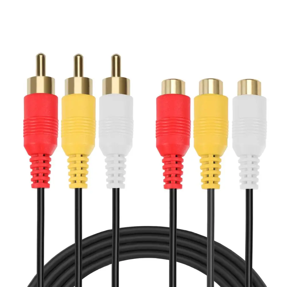 AV Удлинительный кабель-Премиум позолоченный 3 RCA штекер Женский аудио-видео