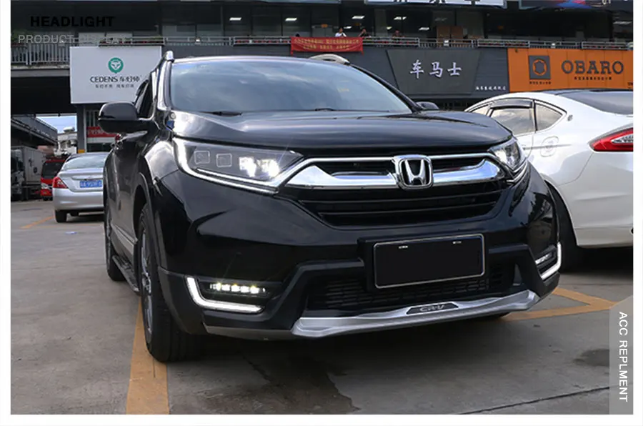 2Pcs LED Headlights For Honda CR-V- ALL LED car lights Angel eyes Full LED Fog lights LED Daytime Running Lights