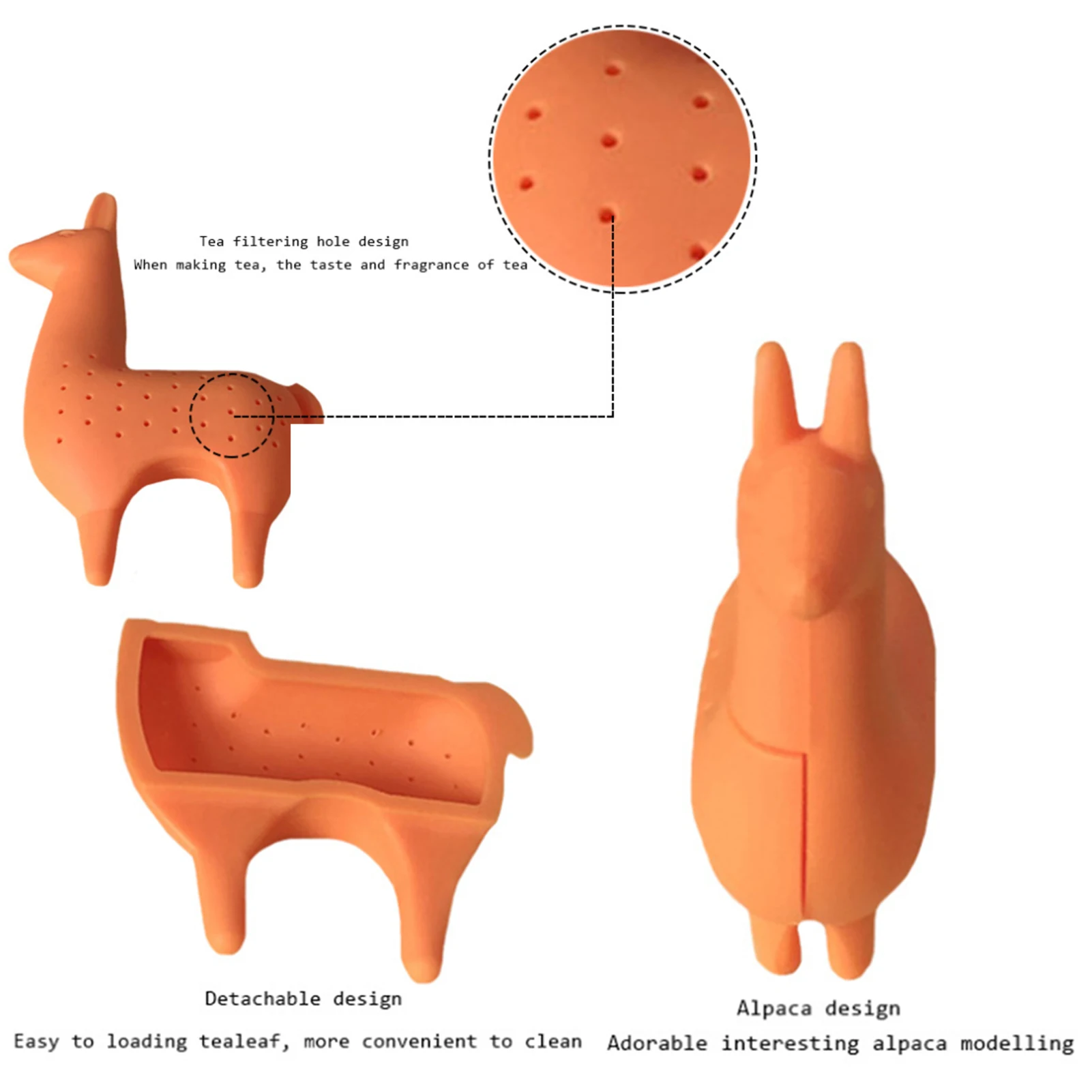 Ситечко для заваривания чая из пищевого силикона в форме альпаки|Чайные ситечки|