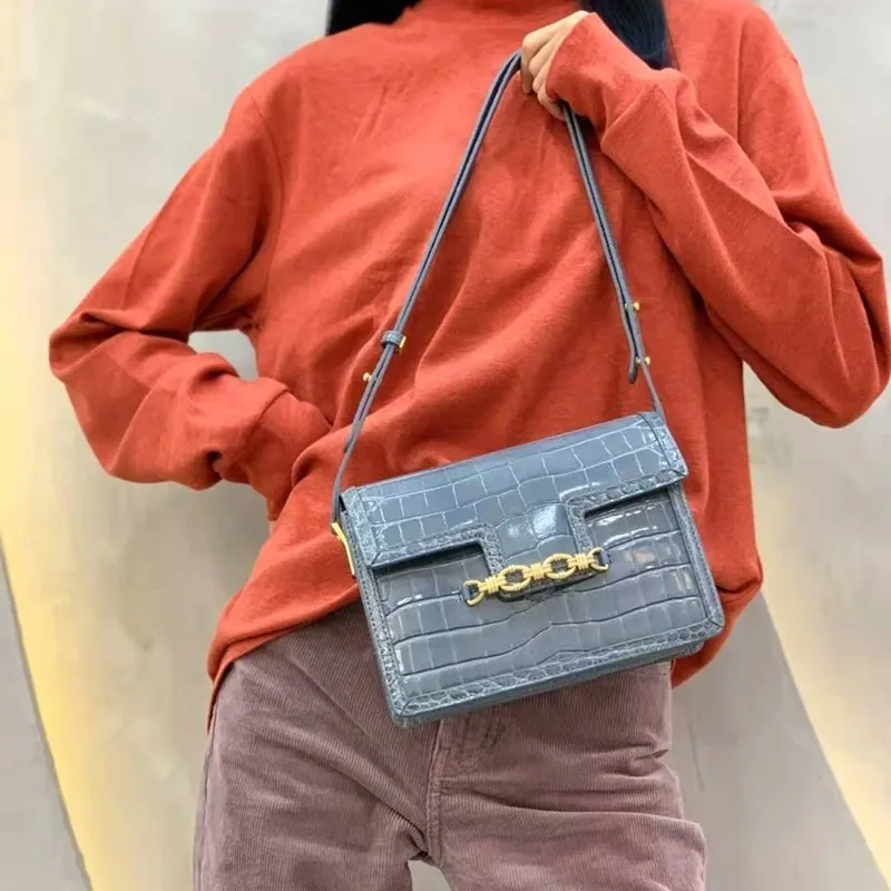 

Top Quality Luxury Brand 2021 New Fashion Leather Ladies Retro High-quality Crocodile Pattern All-match Shoulder Messenger Bag