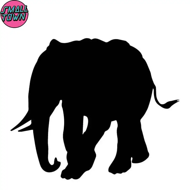 

Small Town 16.9CM*14.2CM Elephant Decoration Pattern Body Of Car Accessories Car Sticker Vinyl Decal Black/Silver C4-1626