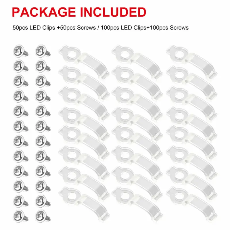 

Anti-rust 50*Clips+50*Screws/100*Clips+100*Screws One-Side Fixing Clips