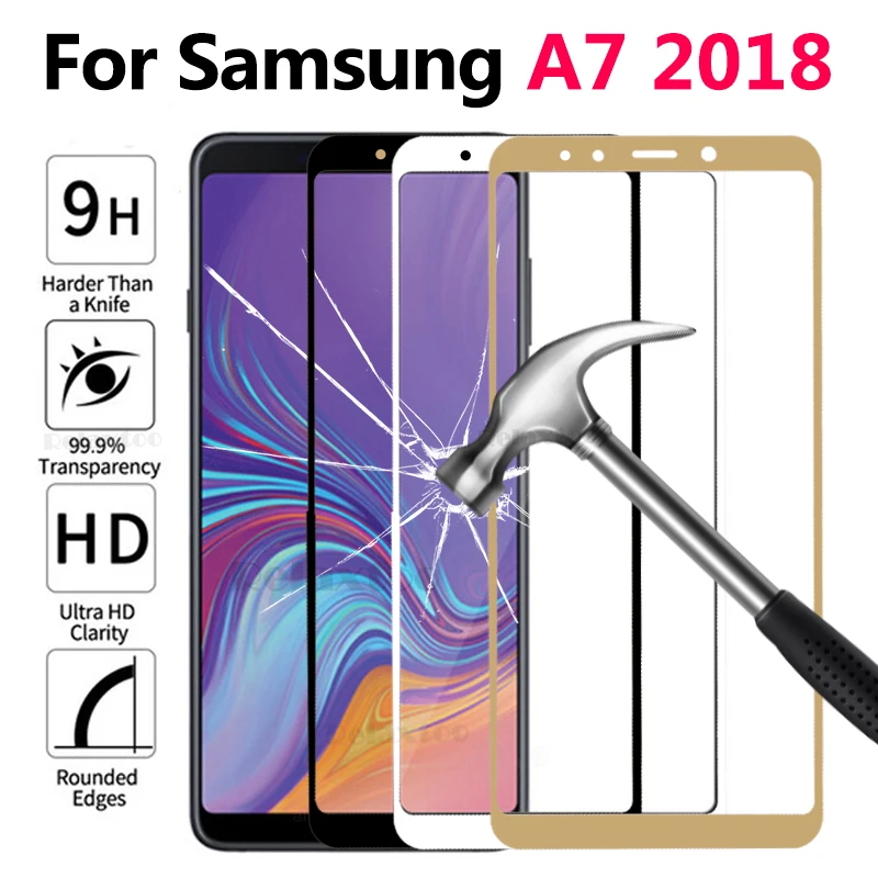 Закаленное стекло 9h для Samsung Galaxy A7 2018 A750 защитная пленка на экран a 7 7a 2018|Защитные