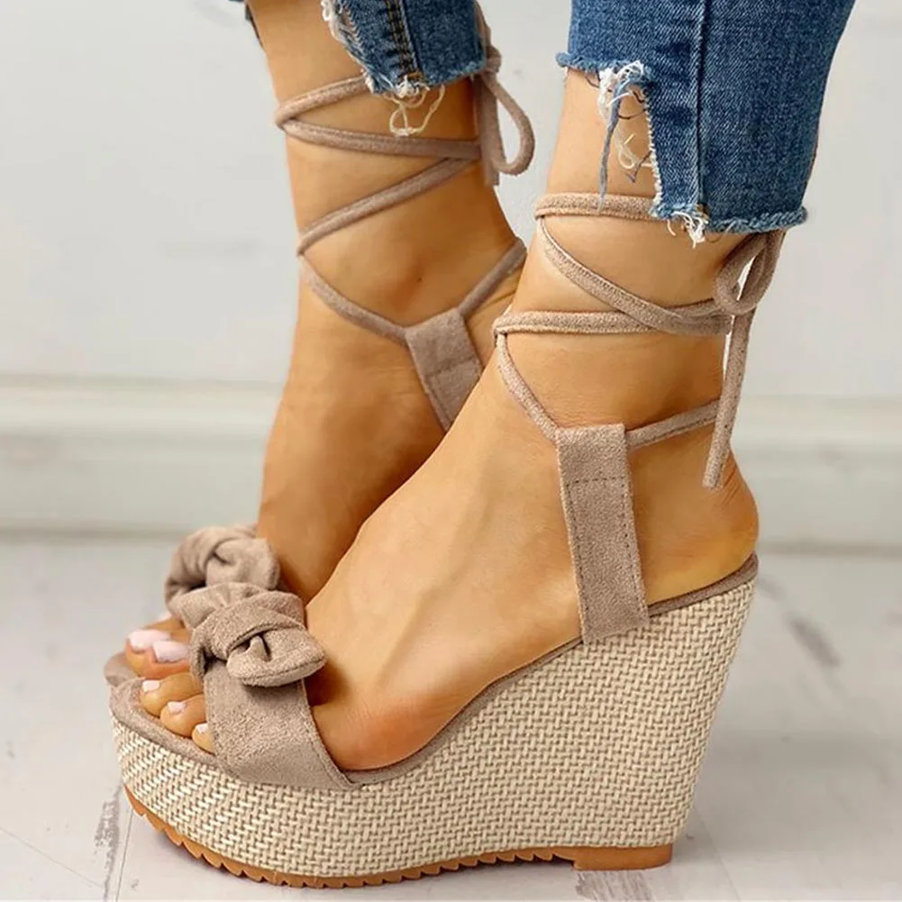 Karinluna/Новинка оптовая продажа Туфли на танкетке Повседневная модная летняя