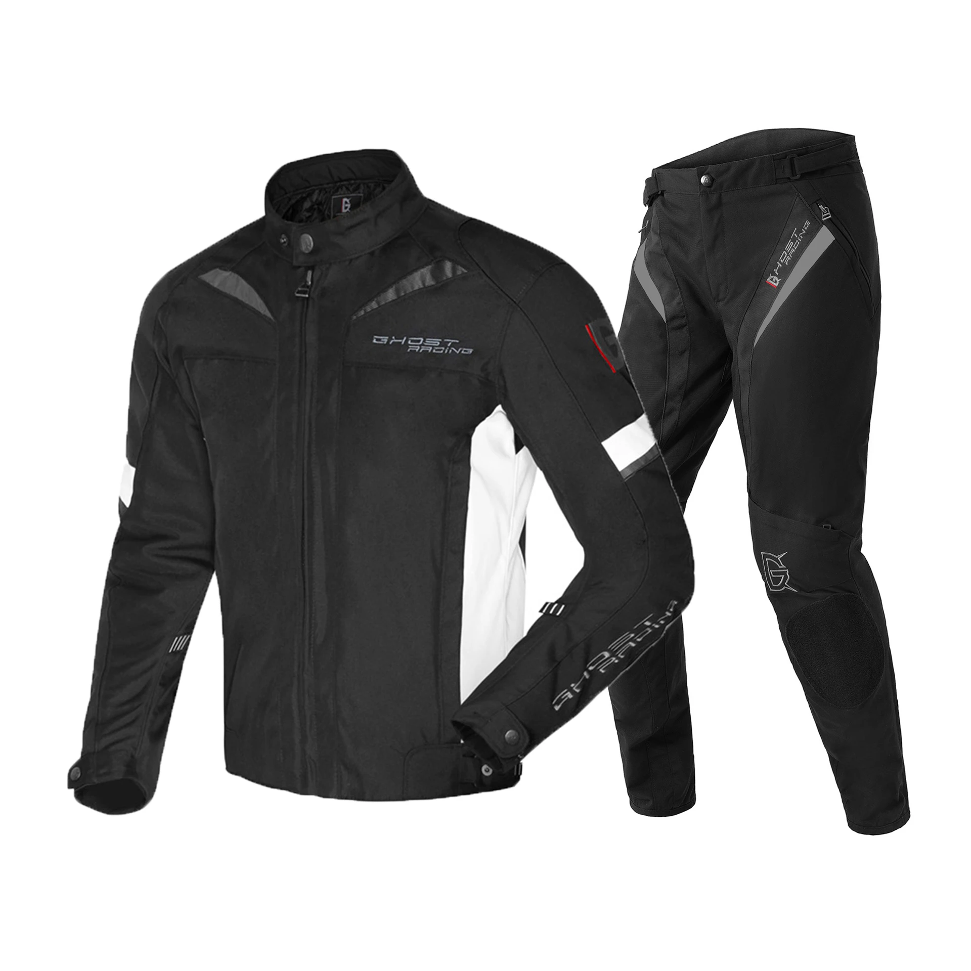 GR-Y-01 WH Set Призрак куртка для мотоспорта Водонепроницаемая Мото куртка+ мото rcycle брюки ветрозащитный гоночный костюм для верховой езды со съемным Linner - Цвет: GR-Y-01 WH Set