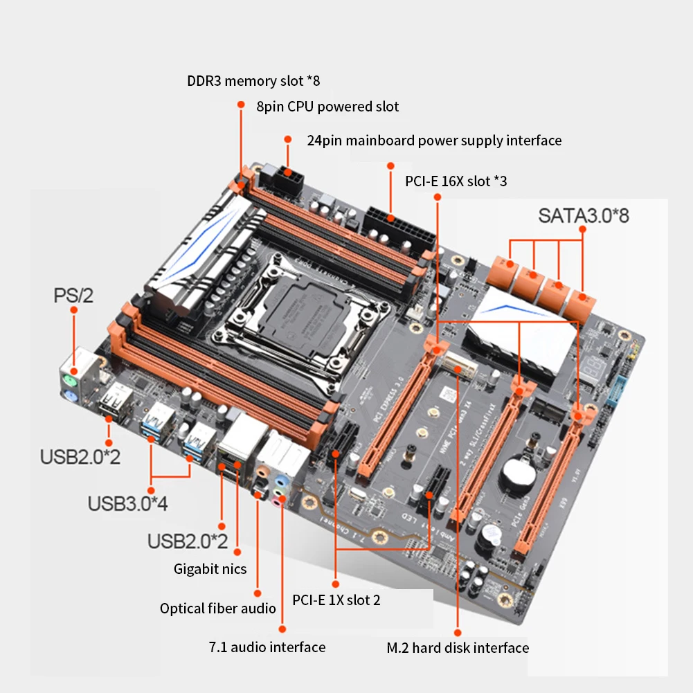 X99 Home Replacement Fast E5 2678v3 Desktop Computer Memory Office Game Stable DDR3 USB Interface Motherboard Wide Use