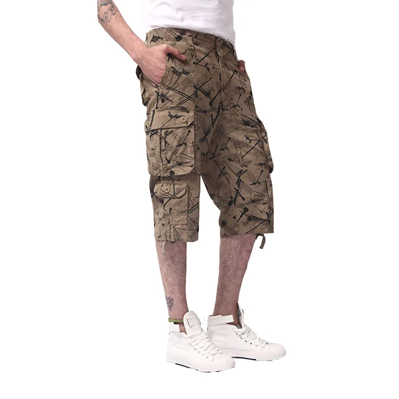Мужские летние шорты карго повседневные хлопковые белые с карманами в стиле