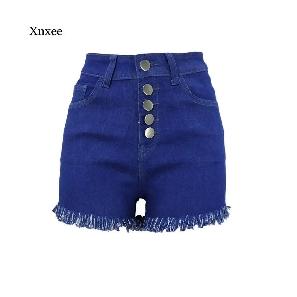 

Women Mini Jeans Shorts Casual High Waisted Short Ripped Jeans Shorts Girls Ladies Fashion Sexy Single-Breasted Summer Bottoms