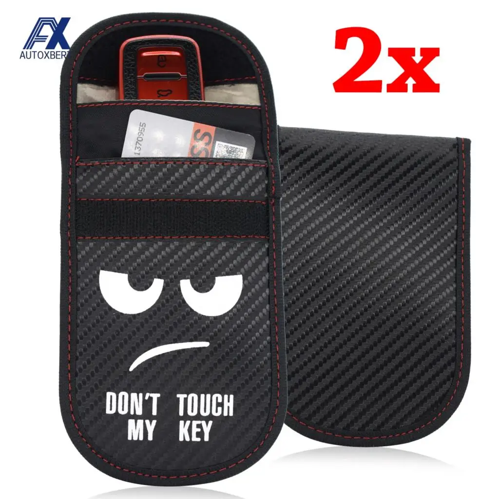2X ключи глушитель сигналов удар чехол Обложка сумка Фарадея Блокировка Fob ключа