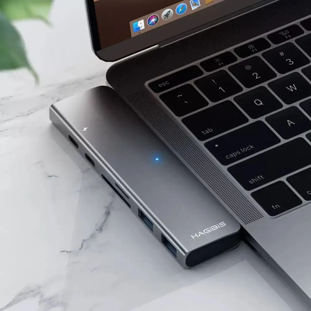 

YouPin HAGIBIS USB Type-C Charging Adapter 7 in 1 TF /SD /PD /2 USD 3.0 /HUB HDMI Charging Converter Charger For Macbook Pro/air