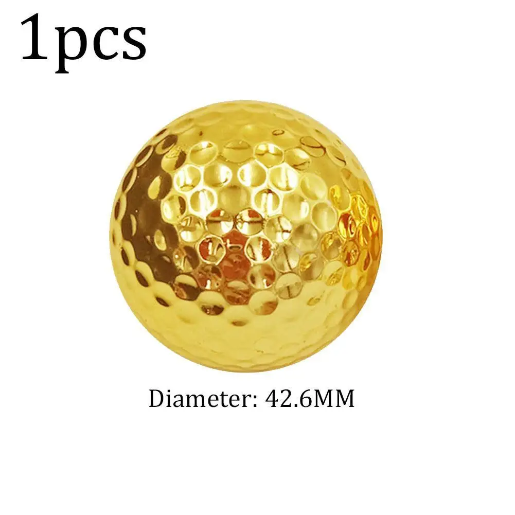 

1pc 42.6mm Unique Gold Golf Balls Advanced Gold Electroplated Golf Balls Indoor Outdoor Swing Putter Training Practice Ball Gift