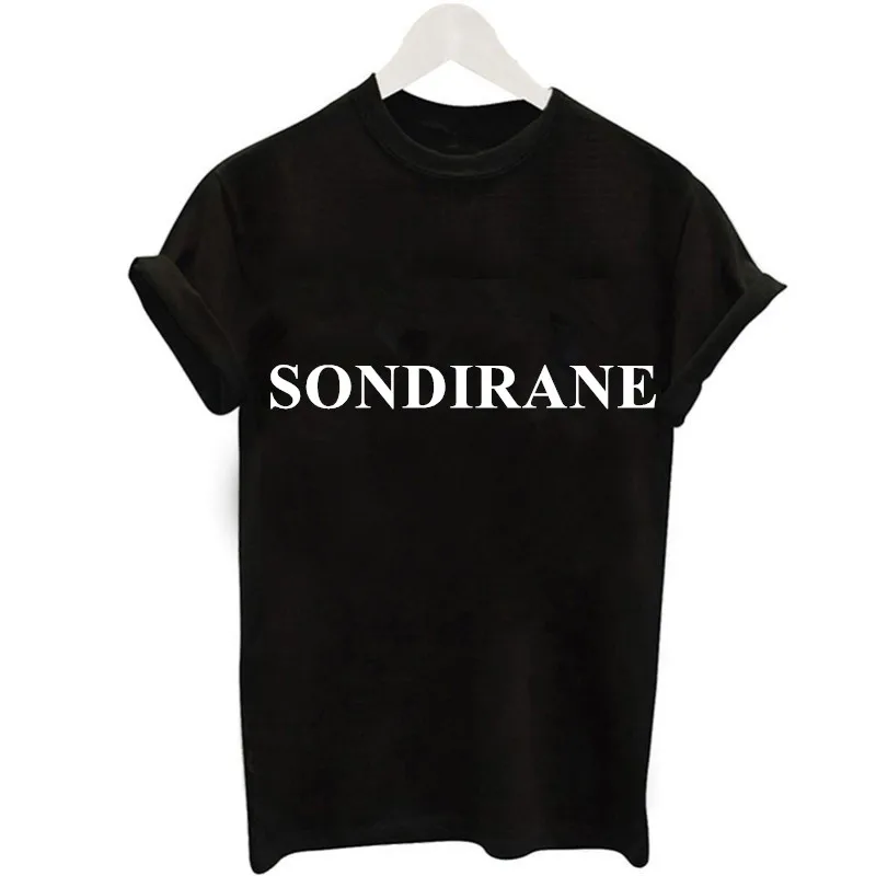 Женская футболка с буквенным принтом Sondiarne брендовая забавная коротким рукавом в