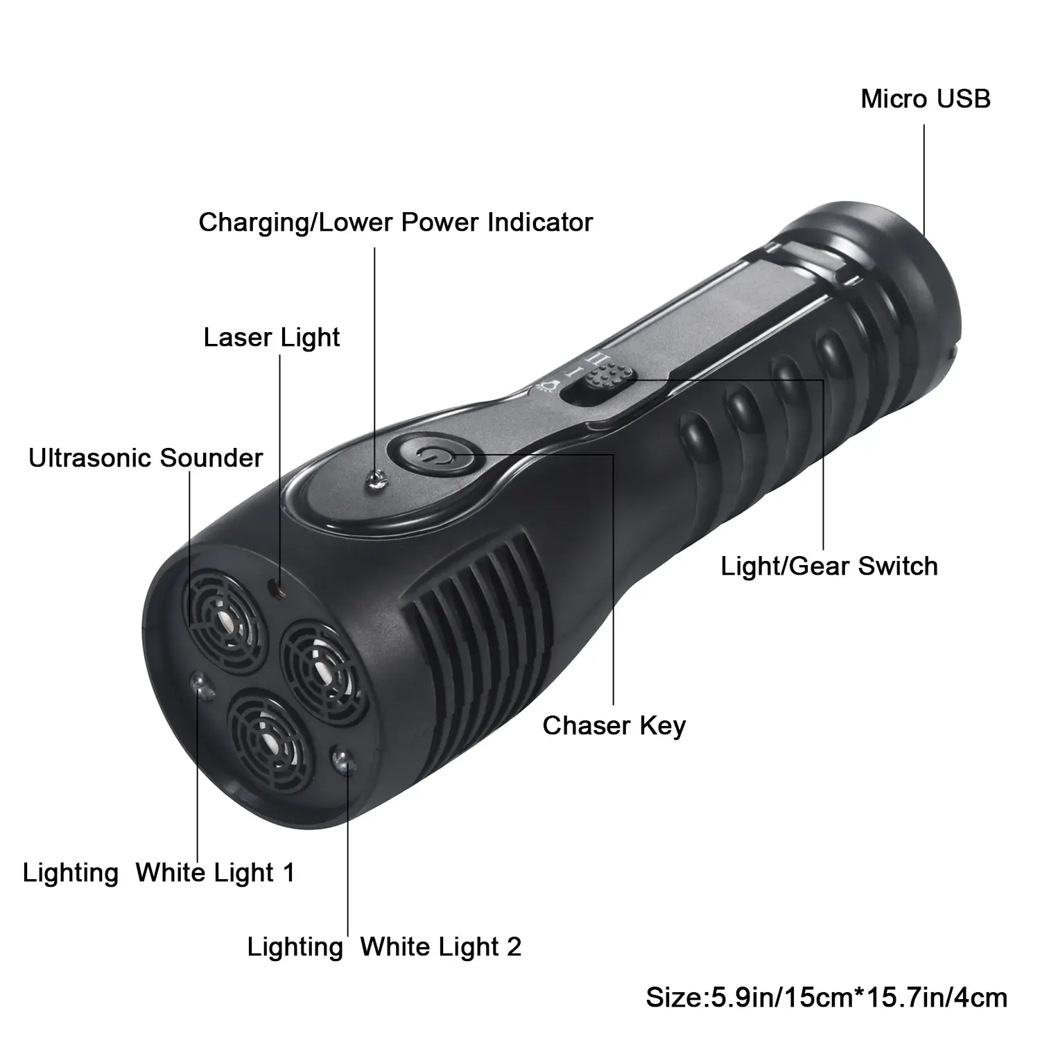 3 в 1 Анти лай Стоп-лай Ультразвуковой Отпугиватель Собак Открытый Pet Тренер ABS