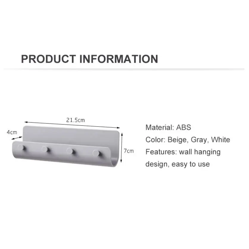 Креативная настенная вешалка для кухни и ванной комнаты крючок ключей хранилище