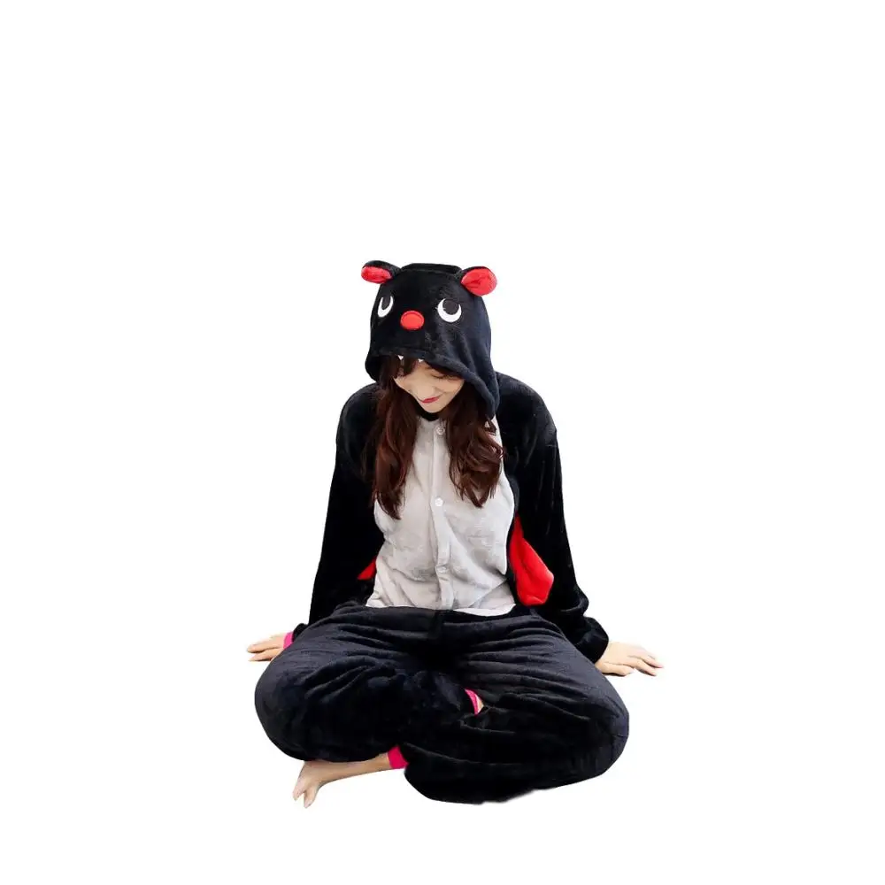 2019 Winter Bat Pajamas Animal Sleepwear onesie Kigurumi Women Men Unisex Adult Flannel Nightie Home clothes Sets