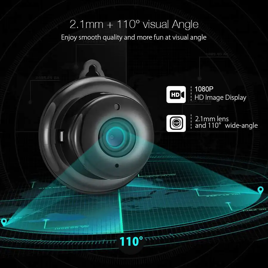 HD 1080P беспроводная WiFi умная домашняя ip-камера для безопасности, детские мониторы, облачное хранилище, ночное видение, 2 способа аудио, приложение Onvif, зарядка через usb