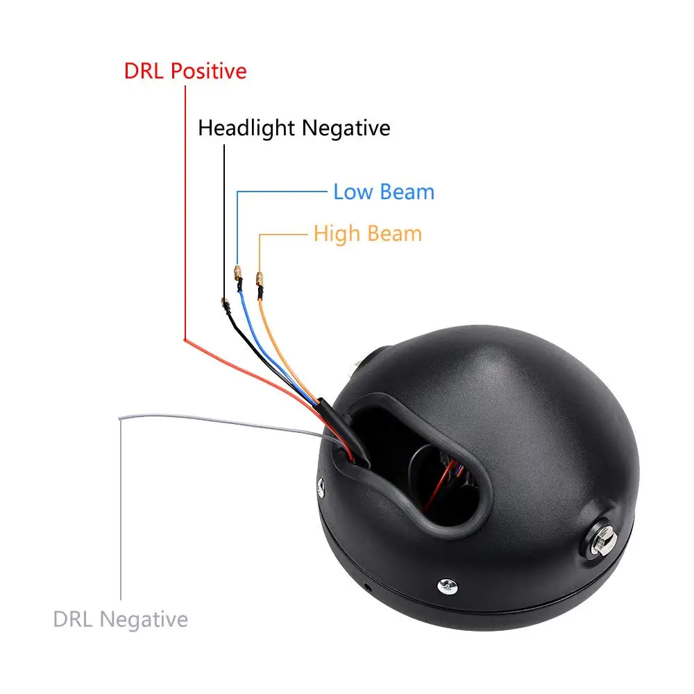 6 5 дюймов светодиодный фонарь для мотоцикла Hi & Lo лампа фары DRL с кольцом ангела
