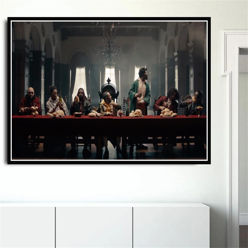 

The Last Supper kendrick lamar Rapper Music Star Collage Poster Print Painting Art Wall Pictures Living Room Home Club BAR Decor