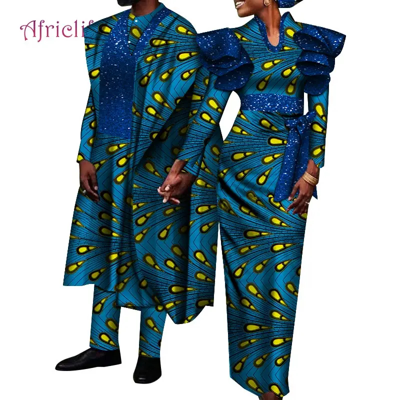 

African Couple Clothes Suit and Dress WYQ717