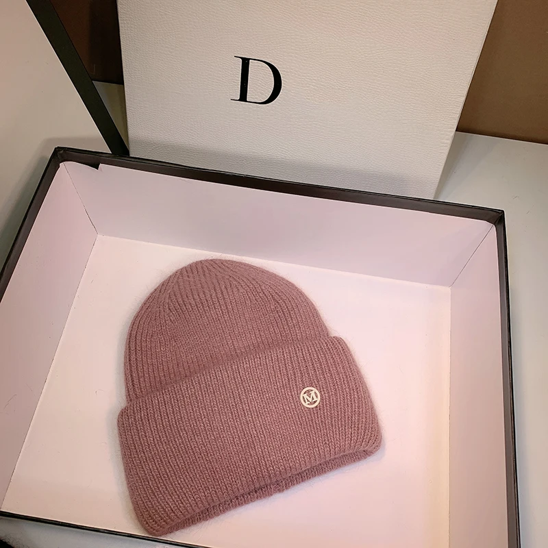 

New Candy Colors Winter Hat Women Knitted Hat Warm Soft Trendy Hat Korean Style Wool Beanie Elegant All-match Hat dropshipping