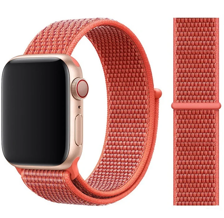 37 Nectarine Ремешок для apple watch 5 44 мм 40 мм 42 мм 38 мм iwatch Series 3 2 1 нейлоновый спортивный ремешок для часов Браслет apple watch 5 4 band - Цвет ремешка: 37 Nectarine