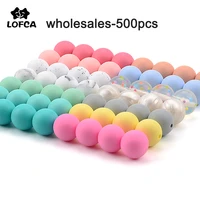 lofca 500pcs 9mm12mm15mm silicone beads teether beads bpa free food grade baby teether diy chewable colorful teething