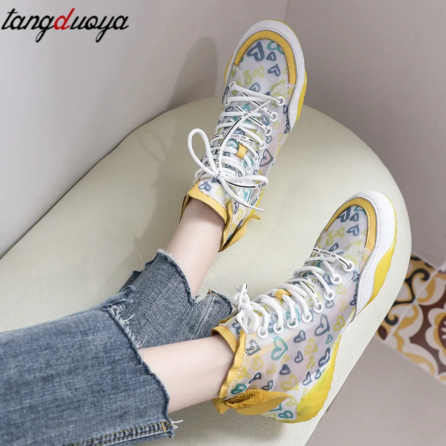 Женские прозрачные кроссовки стильные для пробежек и прогулок спортивные с