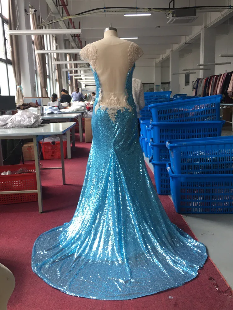 Женское вечернее платье русалка длинное Привлекательное с открытой спиной и