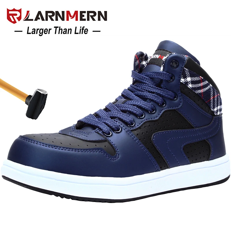 LARNMERN/Мужская Рабочая защитная обувь со стальным носком легкая дышащая