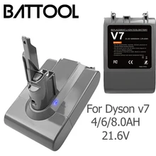 Battool 21.6V 6000mAh Li-lon  Battery For Dyson V7 FLUFFY V7 Animal V7 Pro 225403 229687 Vacuum Cleaner Chargeable Tools Battery