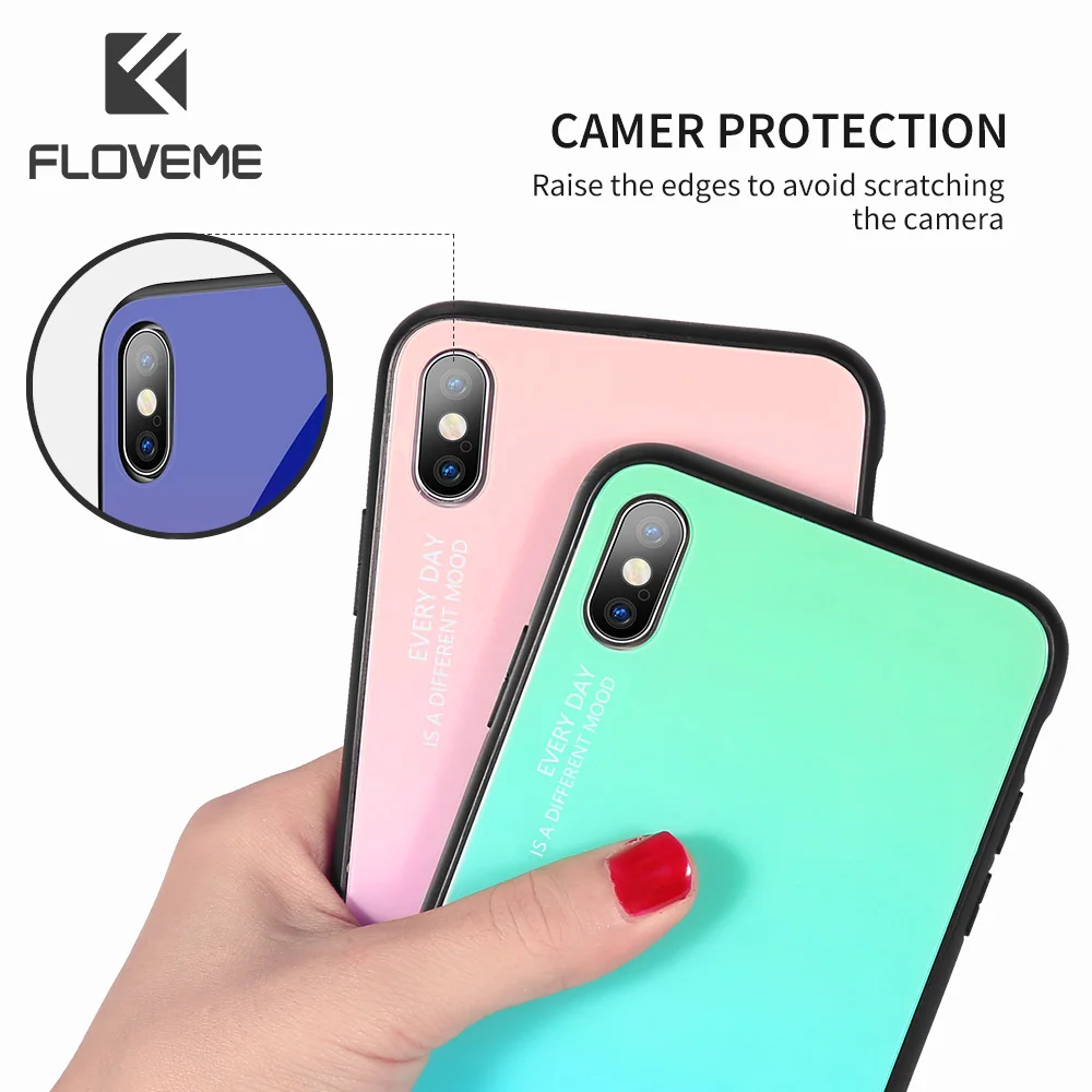 Роскошный градиентный чехол из закаленного стекла для Redmi Note 7 Pro цветной защитный