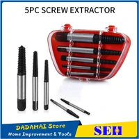 5pcsset damaged screw screw extractor set removal tools with storage case screw extract tool bolt remover screws removal tool