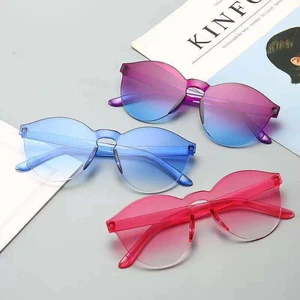 Sunglasses Women And Men Ocean Color Lenses Rimless Glasses UV400 Wholesale Support Purchasing