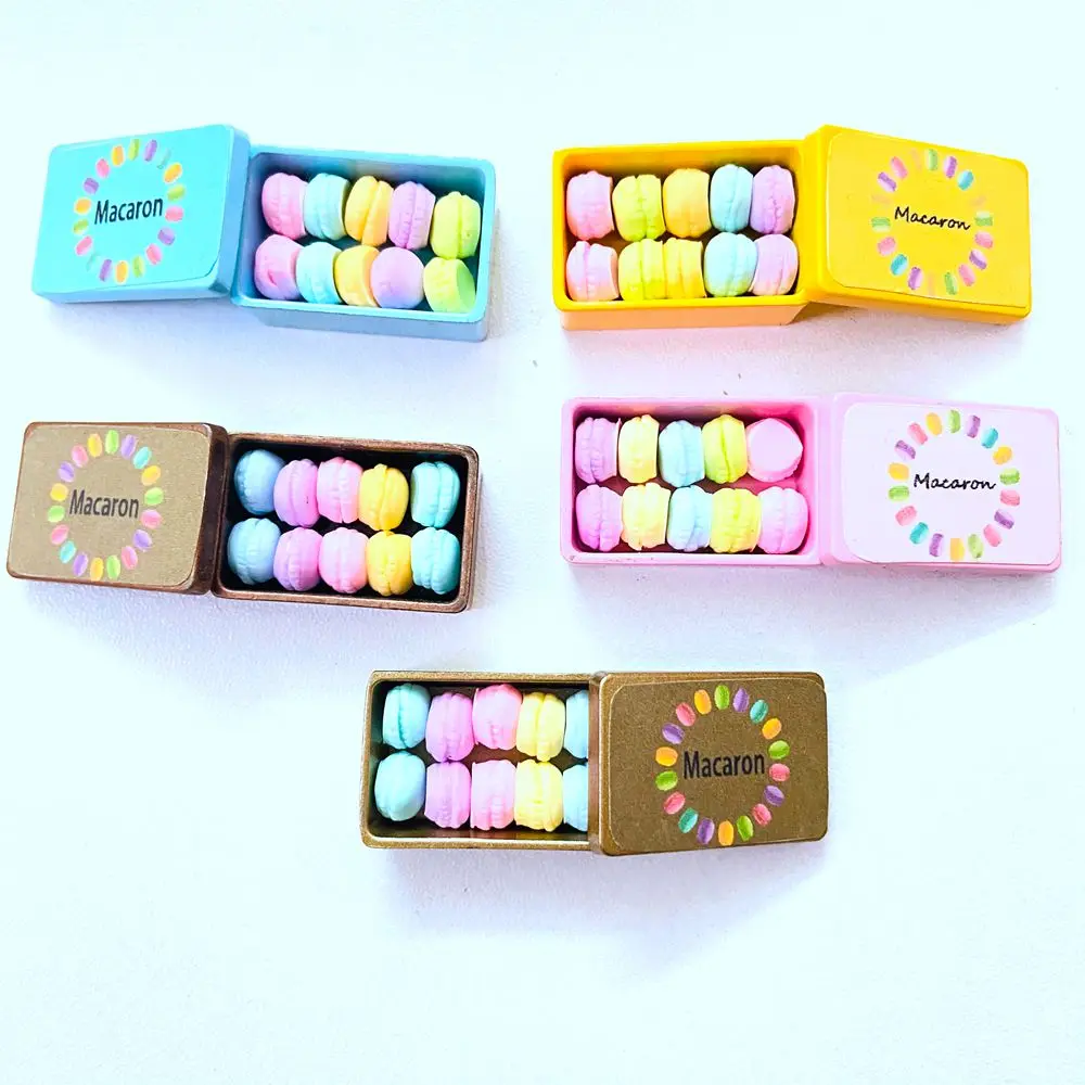 Новинка 1:12 миниатюрный Макарон 1 шт. коробка из сплава + 10 мини Для Blyth Barbies OB11 1/6 BJD