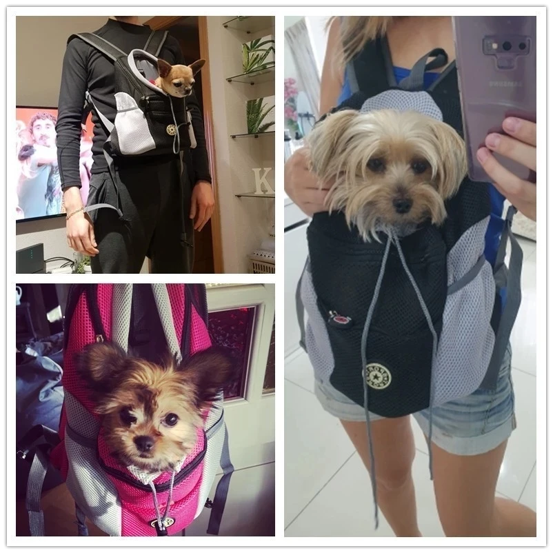 

Cute Pet Dog Carrier Bag Carrier for Dogs Backpack Out Double Shoulder Portable Travel Backpack Outdoor Pet Dog Carrier Bag Mesh