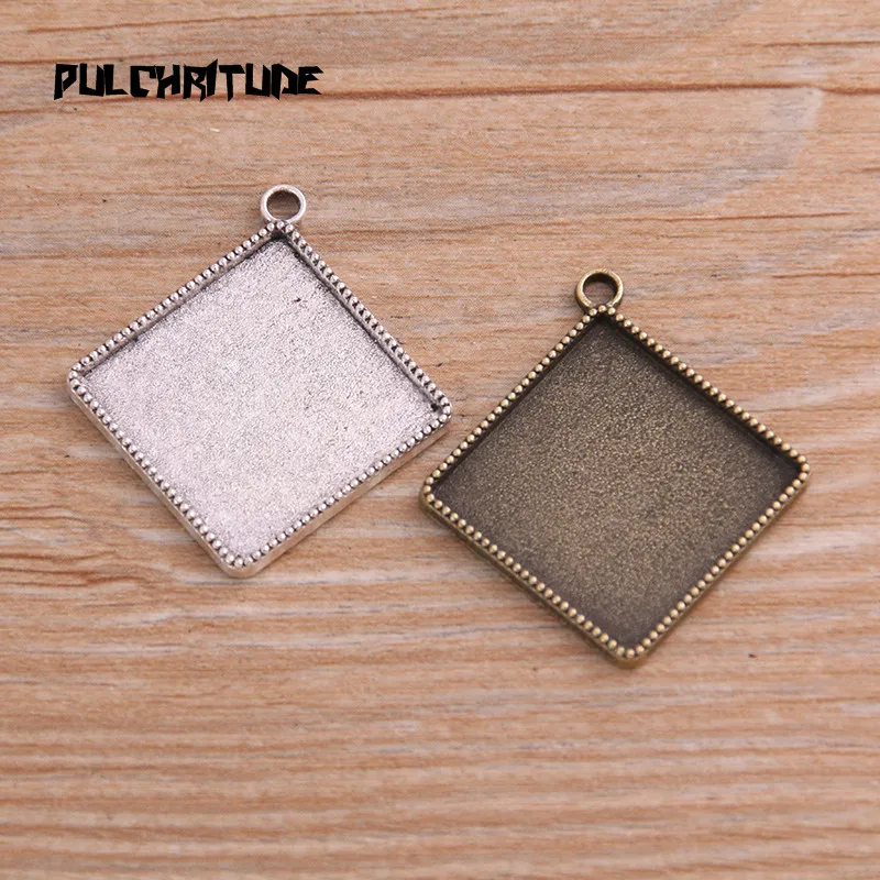 8 шт два Цвет зуб Таймс сквер кабошоны базовые Подвески Fit 20 мм квадратный Стекло