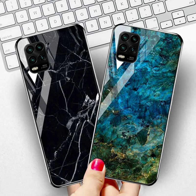 

Marble Tempered Glass Case For Xiaomi Mi 10T Pro Case Redmi K30S K30 Ultra Poco X3 NFC F2 Pocophone F1 9T Note 10 M2 X2 Covers