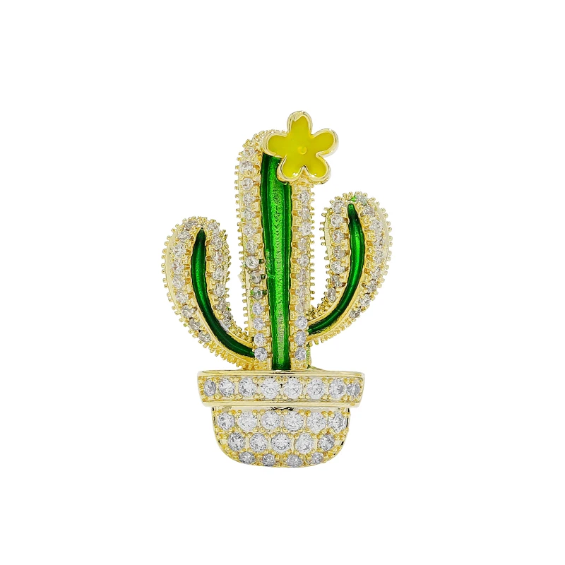

Cactus anti light button collar brooch brooch fixed clothes female Japanese high-end decoration lovely accessories