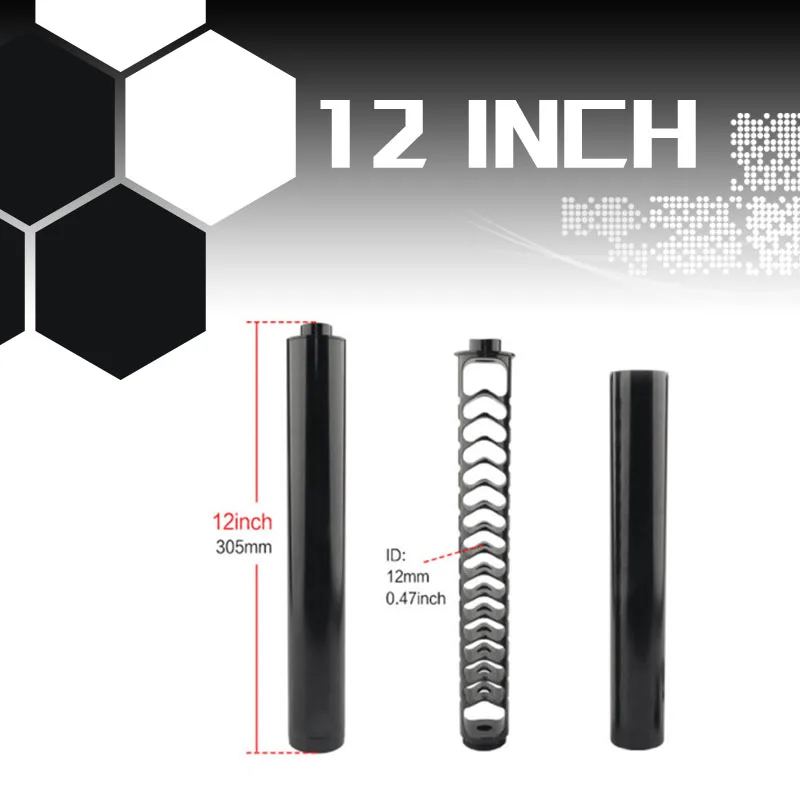 

Car Fuel Filter Solvent Trap 12 Inch Titanium Aluminum Single Core 1/2-28 5/8-24for .223 .308 22lr AK SKS