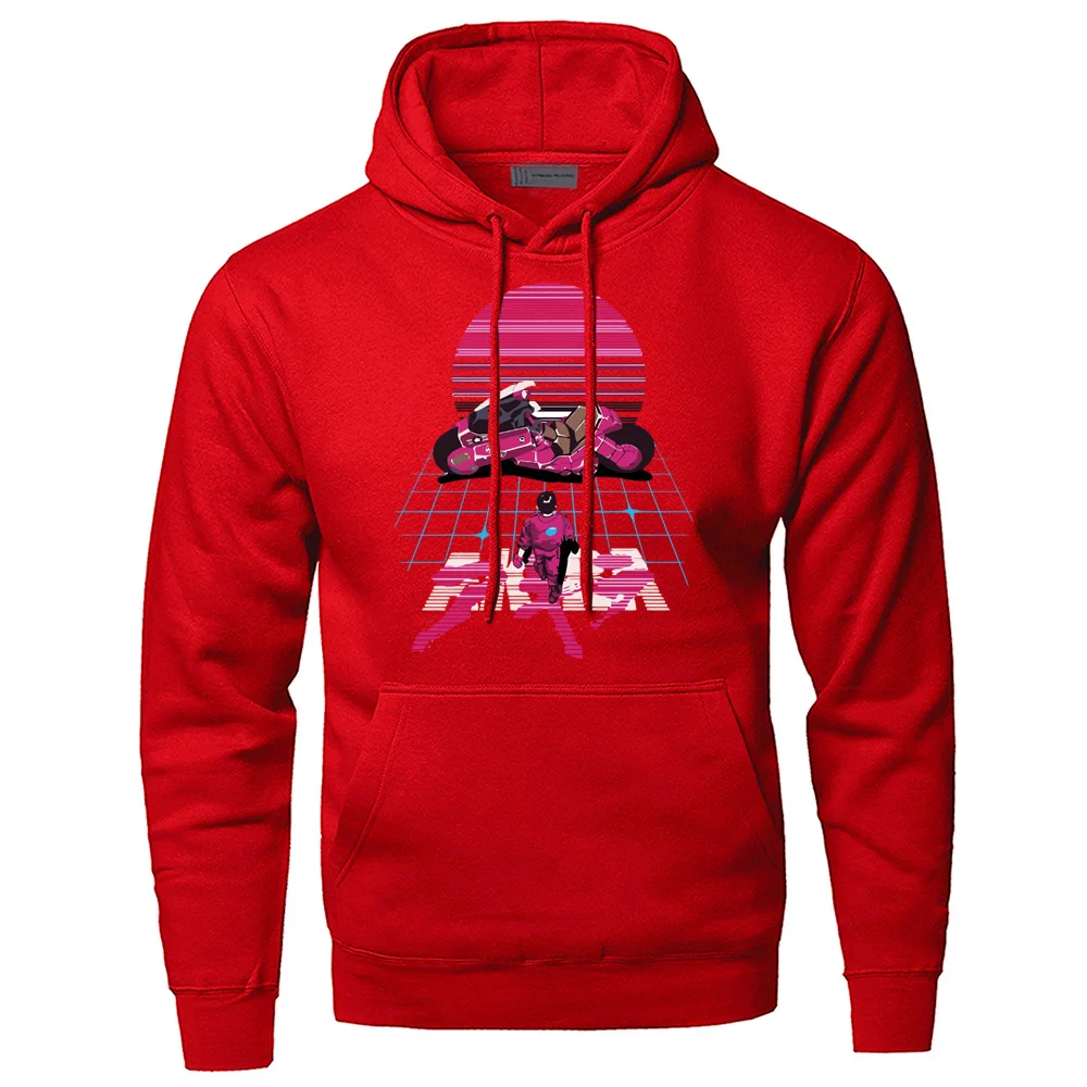 Akira Synthwave, японское аниме, толстовки, мужские, забавные, с капюшоном, толстовка,, зима, осень, флис, теплая спортивная одежда - Цвет: red 6