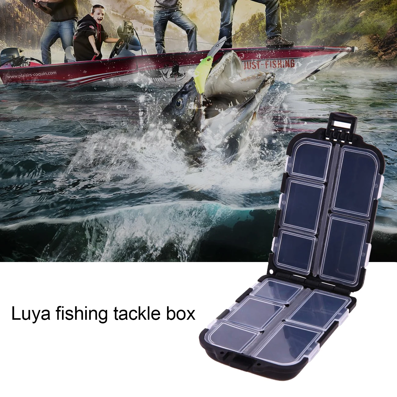 

Mini Storage Box Fishing Tackle Box 10 Compartments Gadget Box Fishing Bait Spoon Hook Bait Box Fishing Accessories
