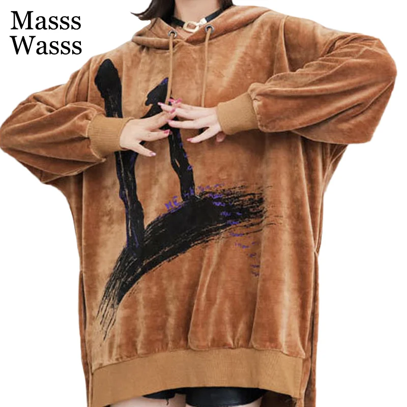 

SOUL OF TIGER Korean 2021 Autumn New Fashion Women Brown Hooded Sweatshirt Ladies Printed Loose Hoodies Female Casual Clothing