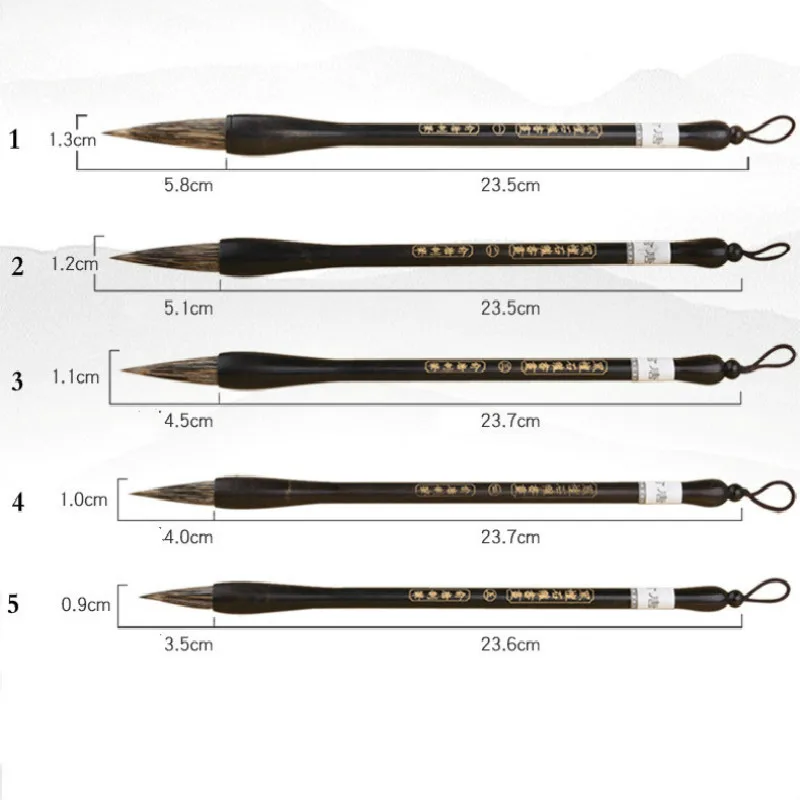 Кисть для каллиграфии из камня барсука волос 5 шт. обычная кисть рисования