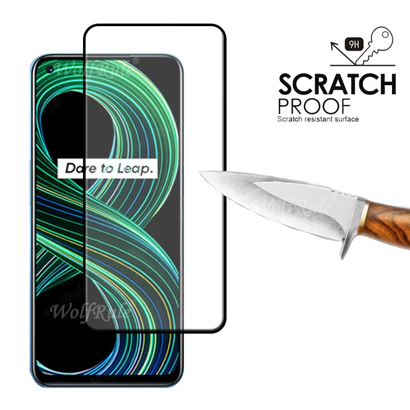 Cristal de cubierta completa para Realme 8 5G, Protector de pantalla de pel&iacute;cula HD para OPPO Realme 8 5G, Realme-1