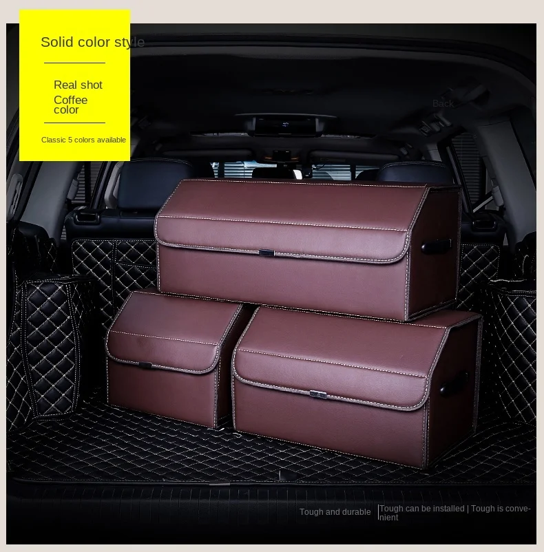 

Car Accessories Interior parts Car Trunk Storage Organizer with Lid Portable Collapsible Anti Slip Car Storage Bag Organizer