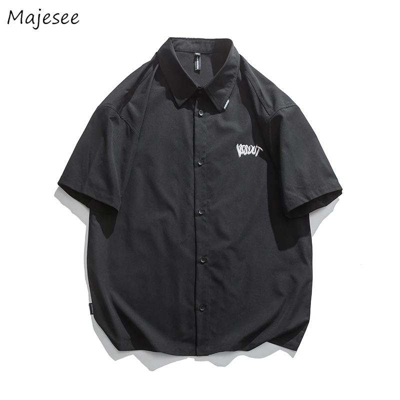 

Shirts Men Face Printed Patchwork Letter Pattern Half Sleeve Plus Size S-3XL Male Top High Street Harajuku Korean Style Hip Hop