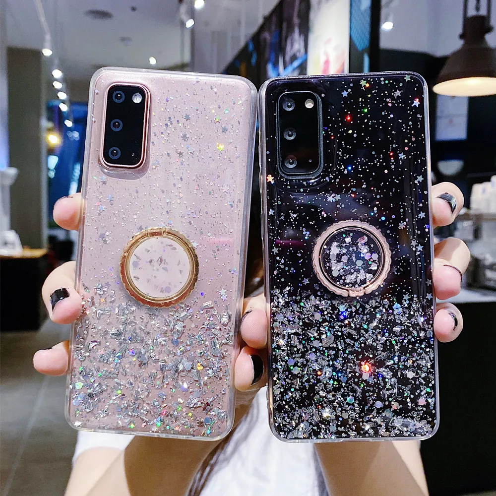 FLYKYLIN Держатель подставка Блестящий блестящий чехол для Huawei P40 P20 P30 P10 P8 Lite 2017 Mate 10 20