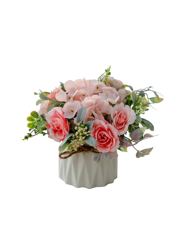 

Artificial Imitation Flower Plants Floral Small Potted Indoor Home Furnishings Living Room Desk Decoration Fake Flowers